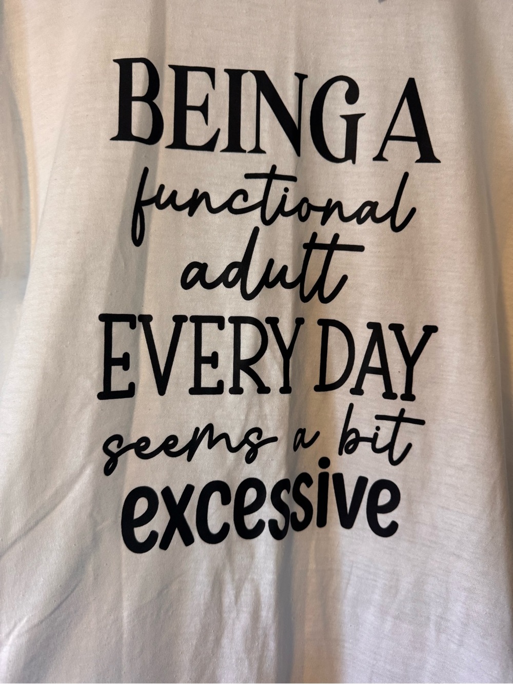 Gildan White Short-Sleeve Tee with Black Text Graphic